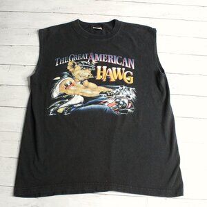 Vintage The Great American Hawg Men's Tank T Shirt Size L Harley Davidson